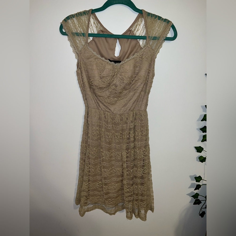 Mandee Dress in tan. Never worn.